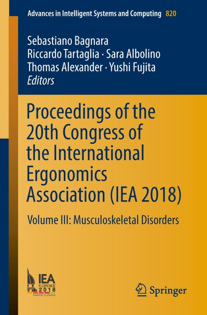 Proceedings of the 20th Congress of the International Ergonomics Association (IEA 2018) Volume III: Musculoskeletal Disorders