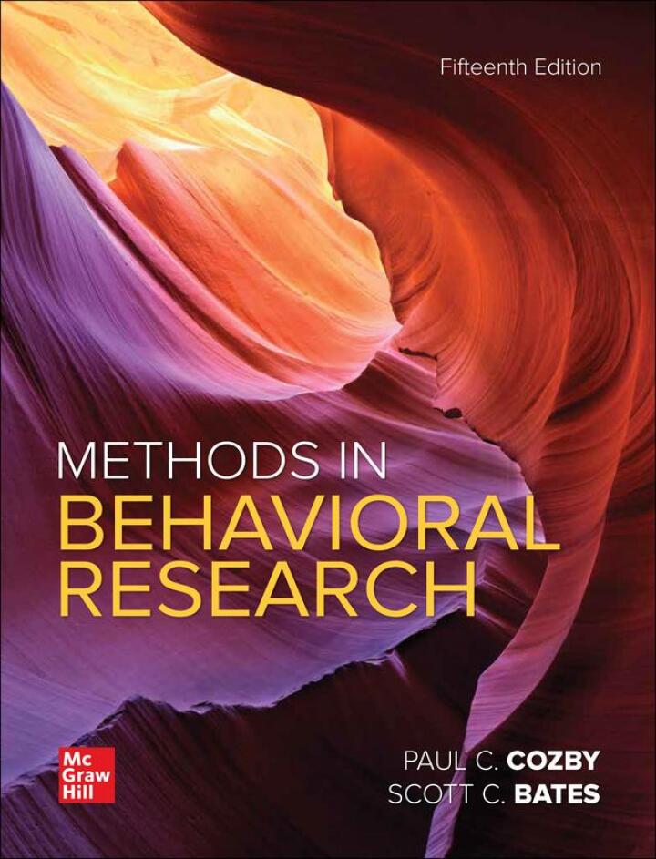 Methods in Behavioral Research 15th Edition